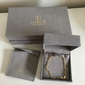 Figaro Chain Bracelet 14k Solid Gold 3mm by Ferkos Fine Jewelry 6.5 inches